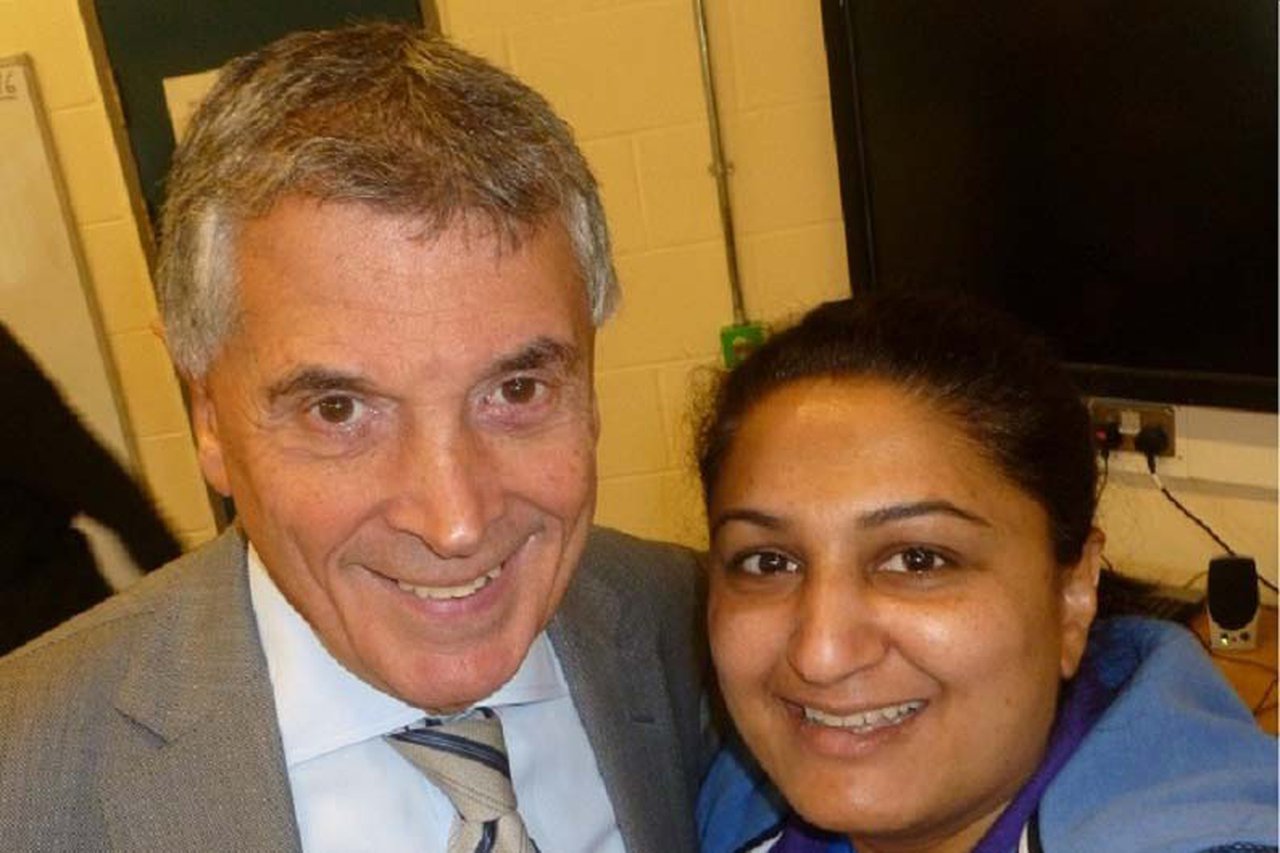 David Dein with a learner