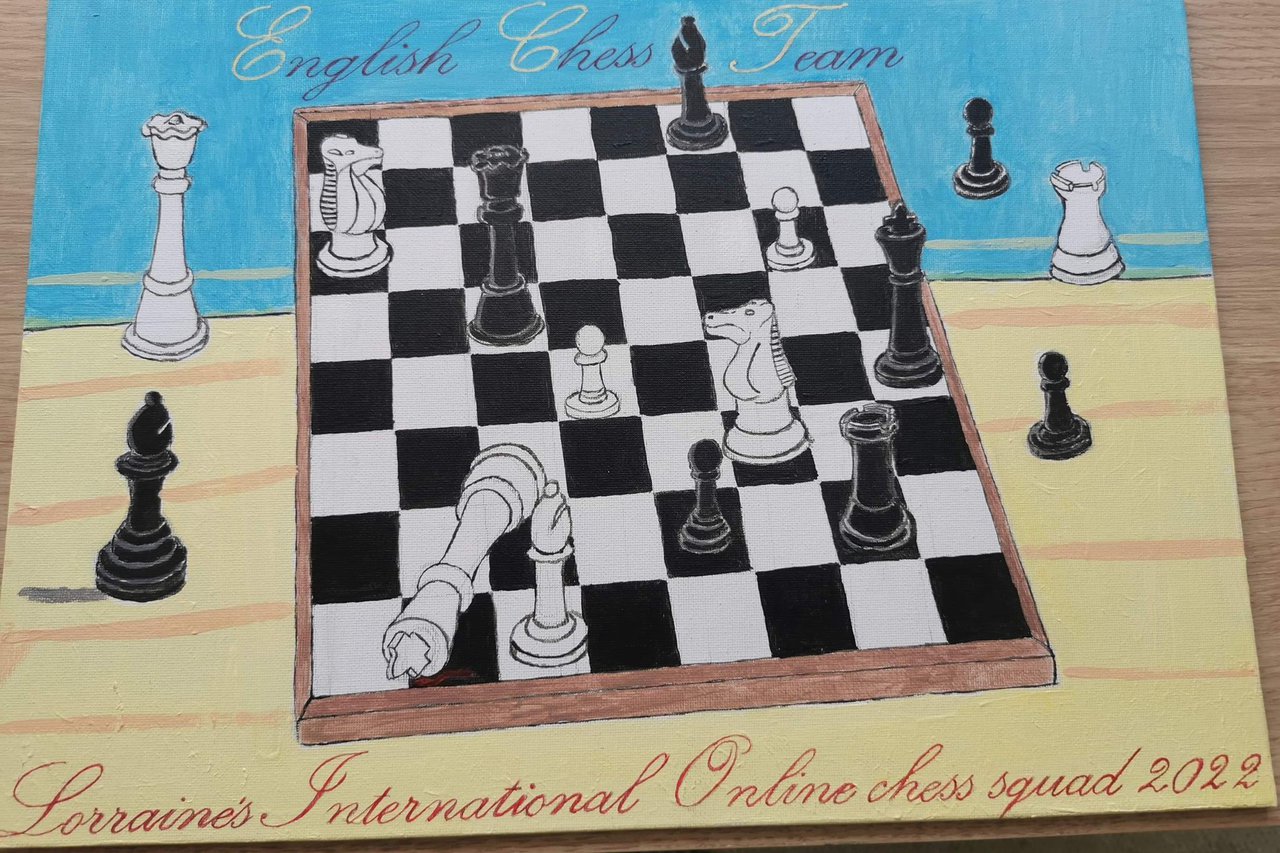 Picture of a chess board from a Novus prisoner who played in the chess tournament