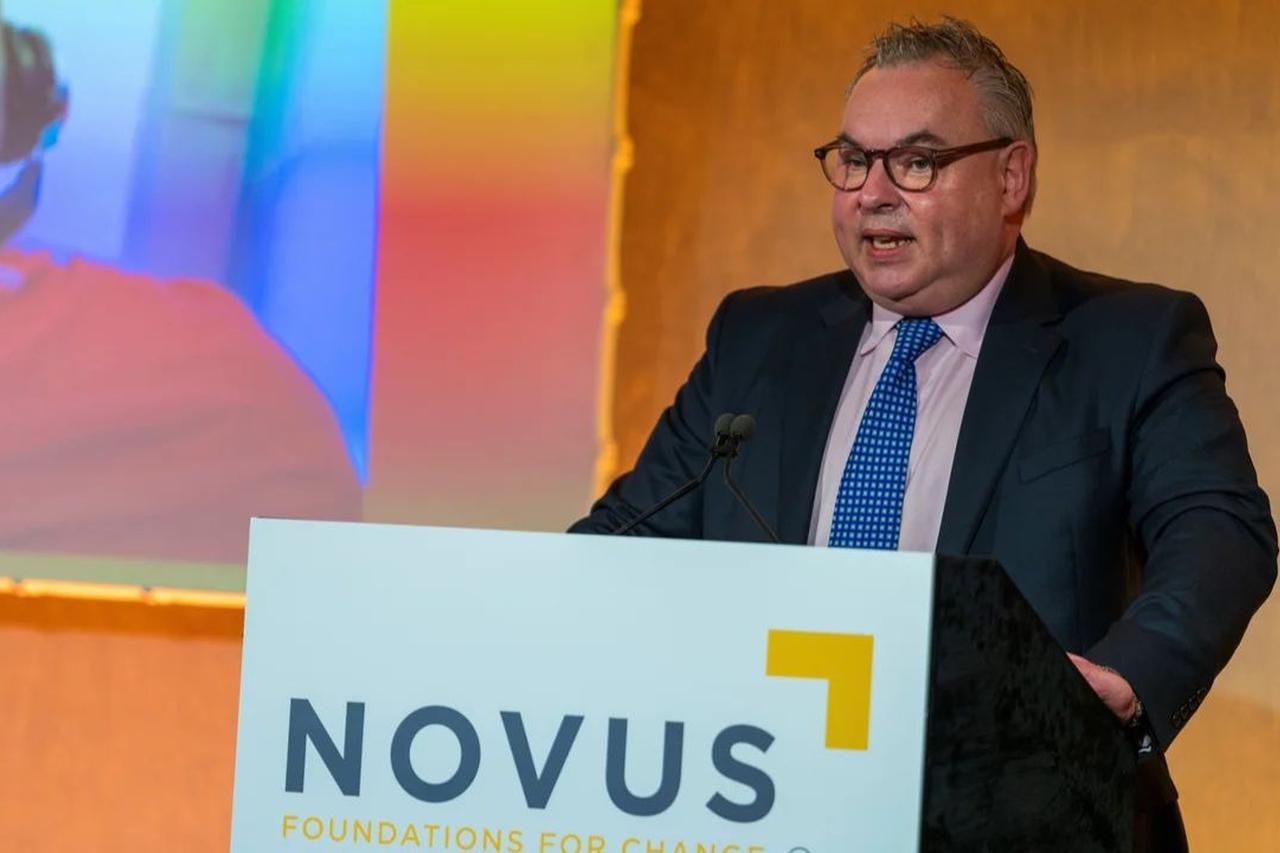Peter Cox presenting at an event