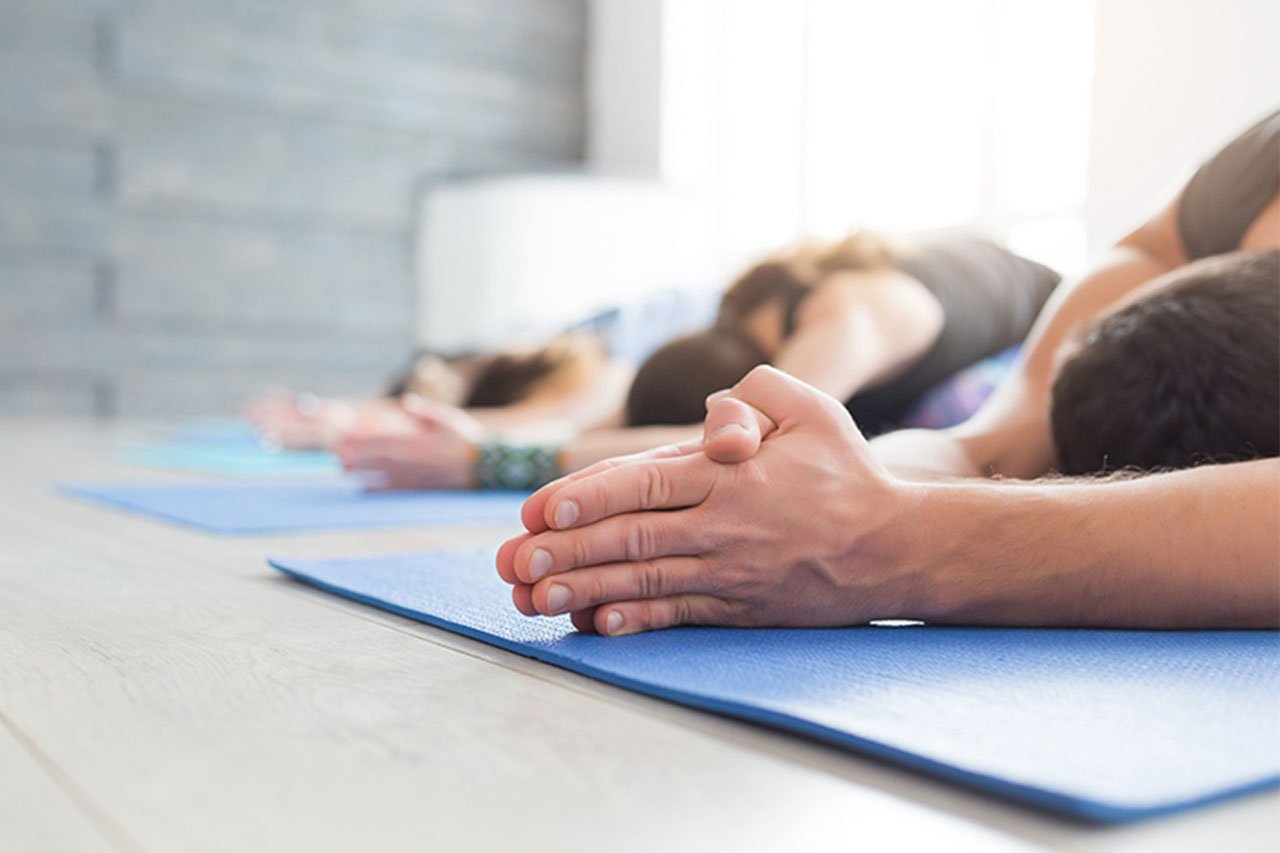 A yoga class