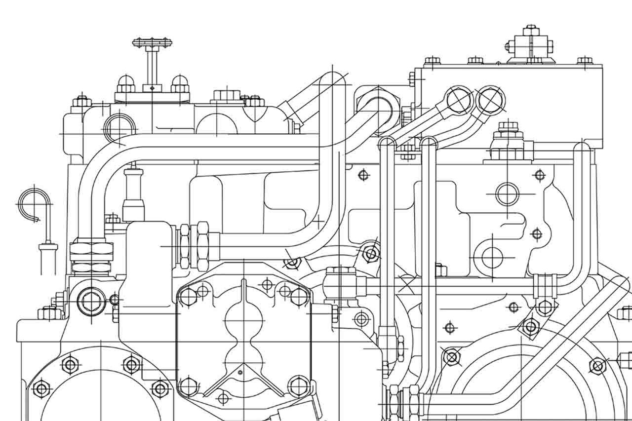 Schematics of an engine