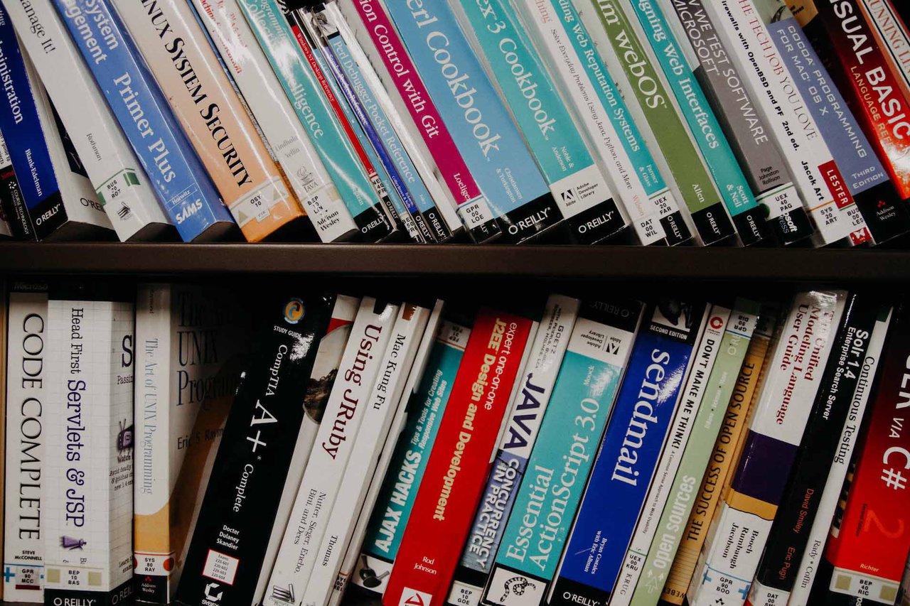 Books on a shelf