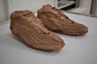 Shoes sculpted out of clay
