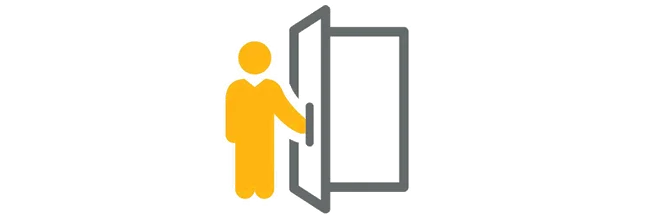 Icon of a door being open