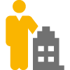 A man standing next to a building