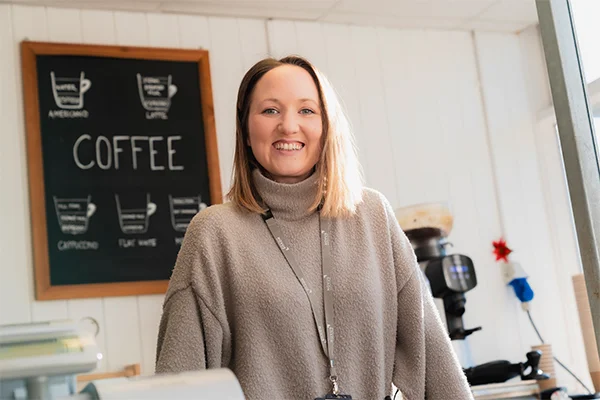 Portrait image of a lady smiling at the camera